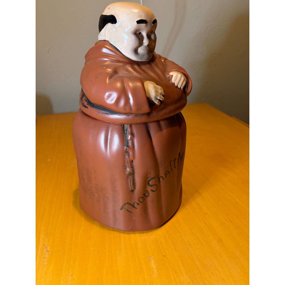 McCoy Friar Monk "Thou Shalt Not Steal" Cookie Jar MCM 1940's